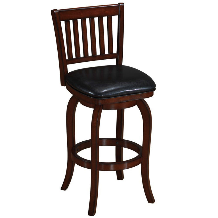 Ram Gameroom Wood Bar Stool Slatted Back Cappuccino