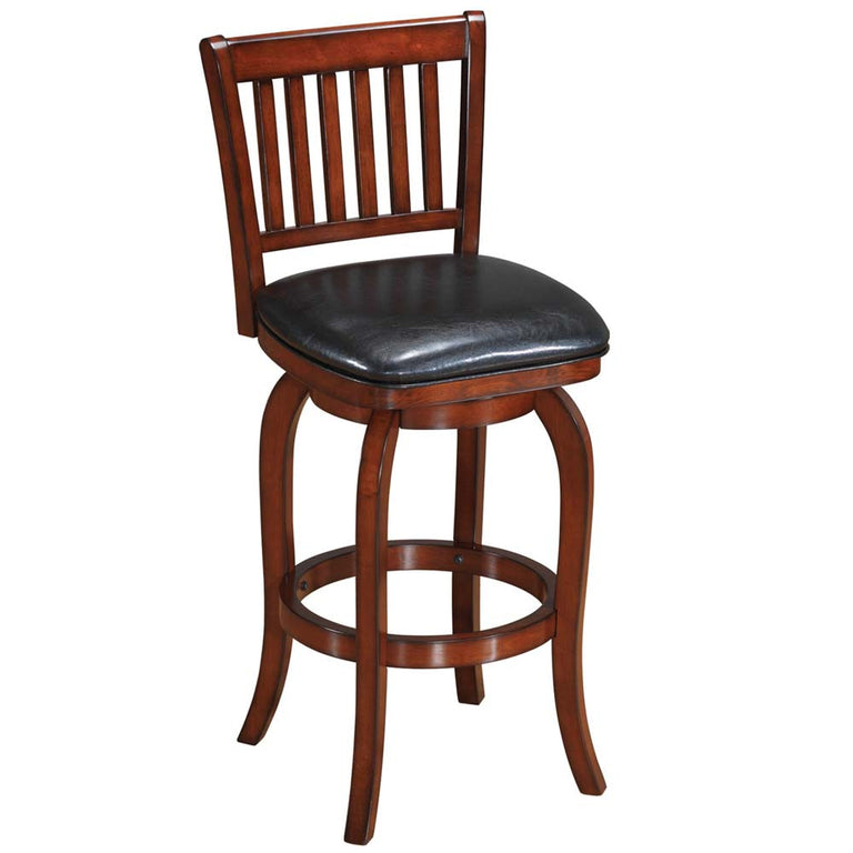 Ram Gameroom Wood Bar Stool Slatted Back Chestnut