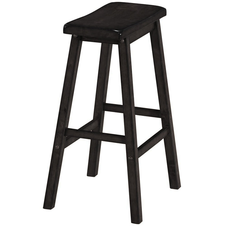 Ram Gameroom Wood Bar Stool Saddle Seat Black