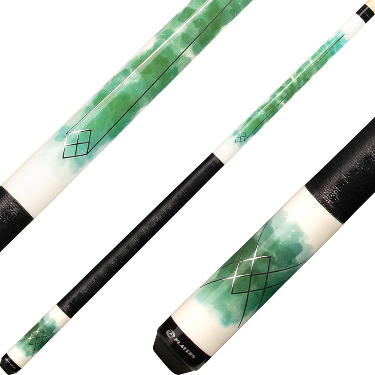 Players C-989 Classic Series Pool Cue - Green Watercolor