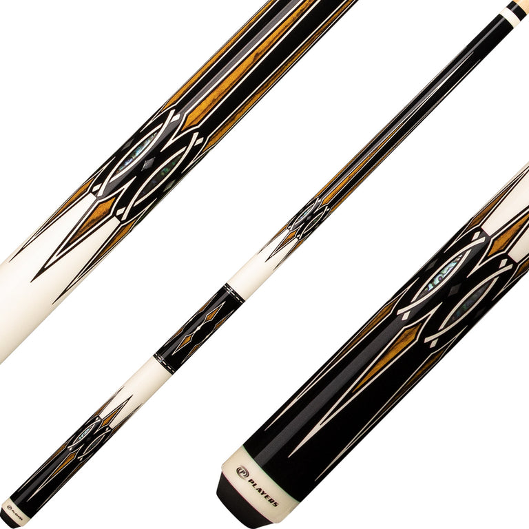 Players E2332 Exotic Series Pool Cue- Black and Bocote with Mother of Pearl