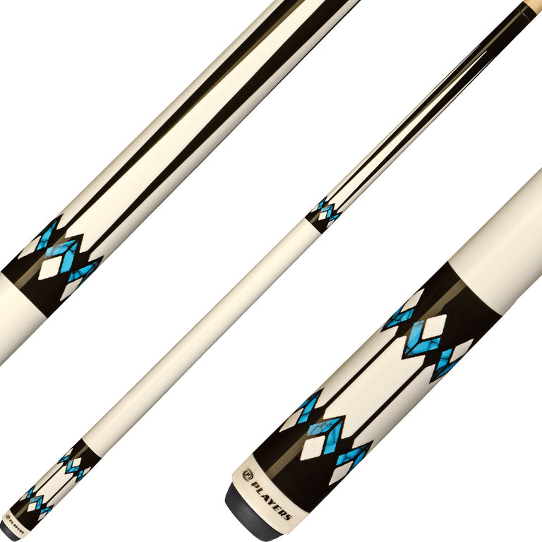 Players G3355 Graphic Series Pool Cue - Midnight Black with Ivory Points