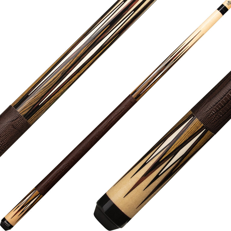 Pure X HXTE14 Cue - Natural Birdseye Maple with Cocobolo, Bocote and Ivory Graphics