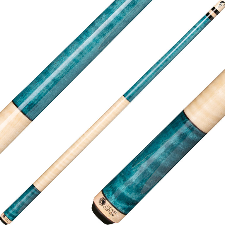 Lucasi LZC3 Teal Birdseye and Natural Maple Handle Cue