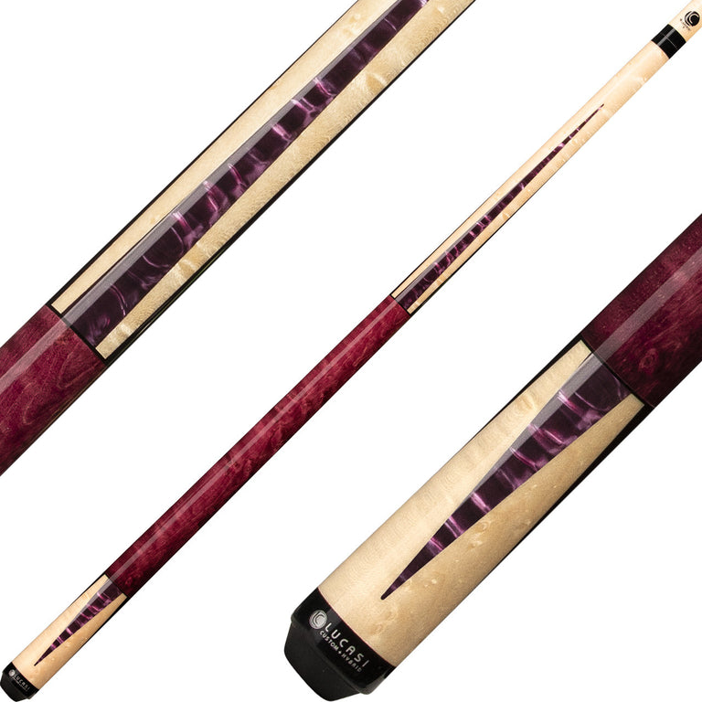 Lucasi LZC17 Natural Birdseye Maple with Purple Crush Inlays Cue