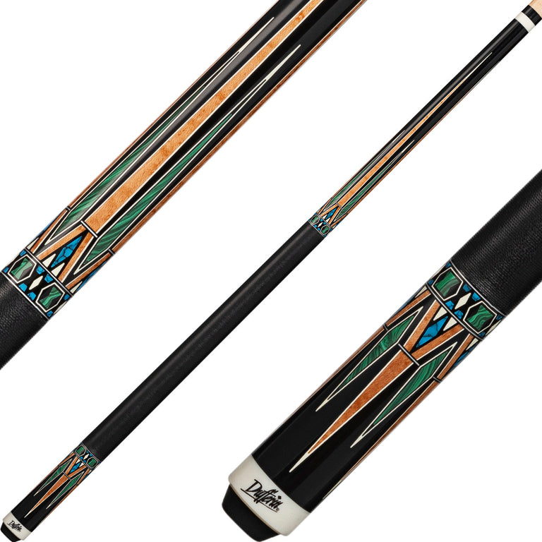 Dufferin D-SE49 Play Cue - Black and Green Malachite