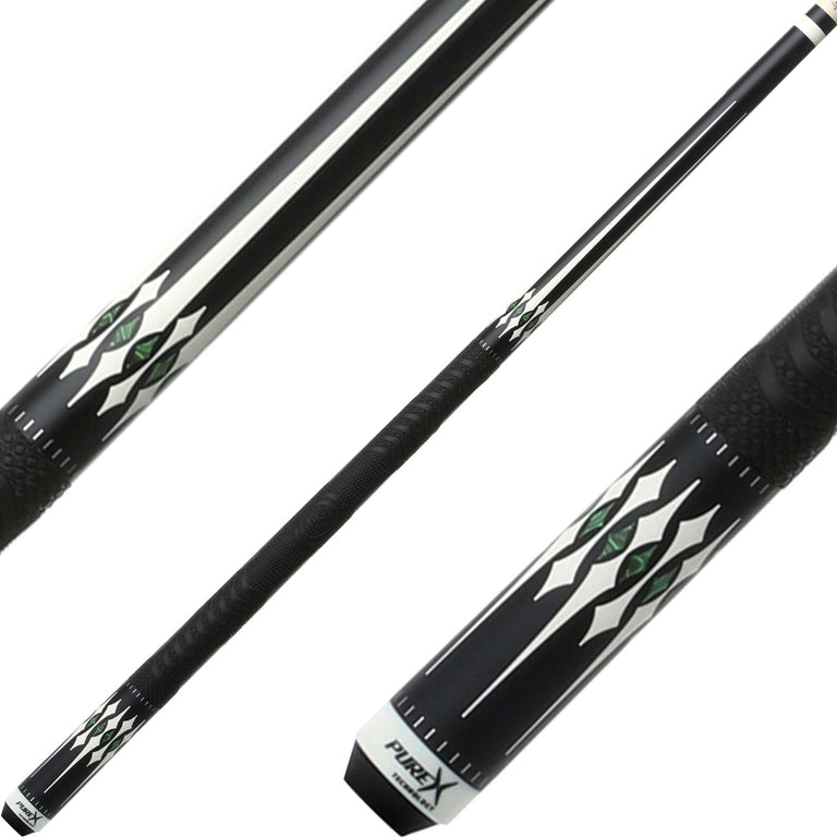 Pure X HXT68 Cue - Matte Black with Bone and Malachite Graphic