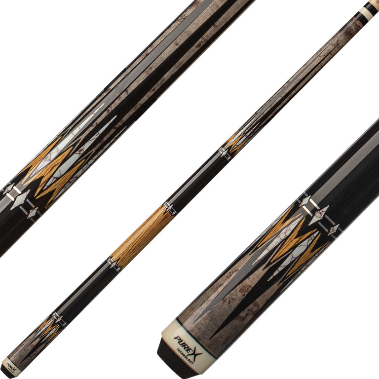 Pure X HXT101 Cue - Smoke Grey Forearm with Black Points