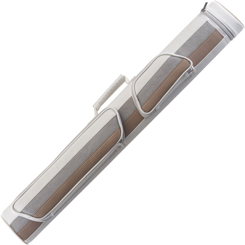 Pure X 2x2 Hard Cue Case - White, Grey and Tan Suede