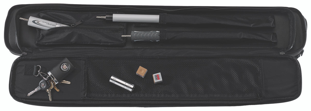 Lucasi 4x8 Soft Cue Case - Black Cabon Weave Design