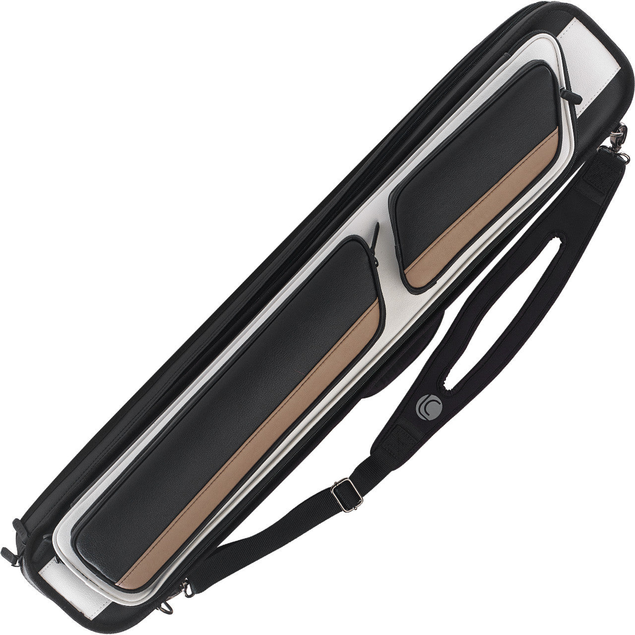 Lucasi 4x8 Soft Cue Case - Black/White/Tan