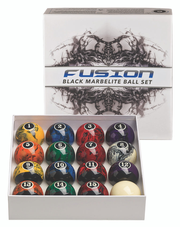 Pro Series Pool Balls Black Marbleized Set MBCB