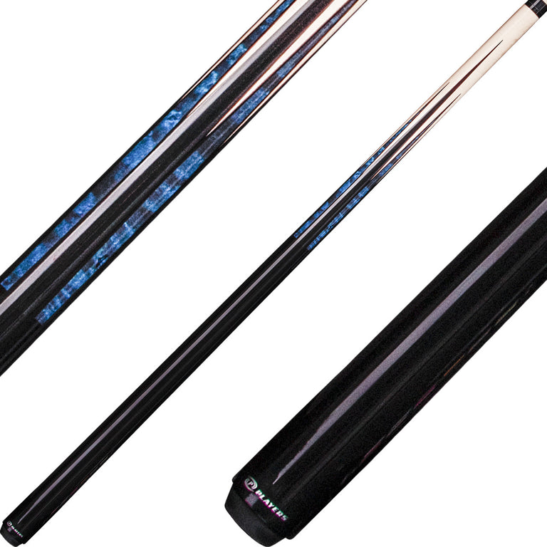 Players S-PSP20 Sneaky Pete Cue - Birdseye 8 Point Black and Cobalt