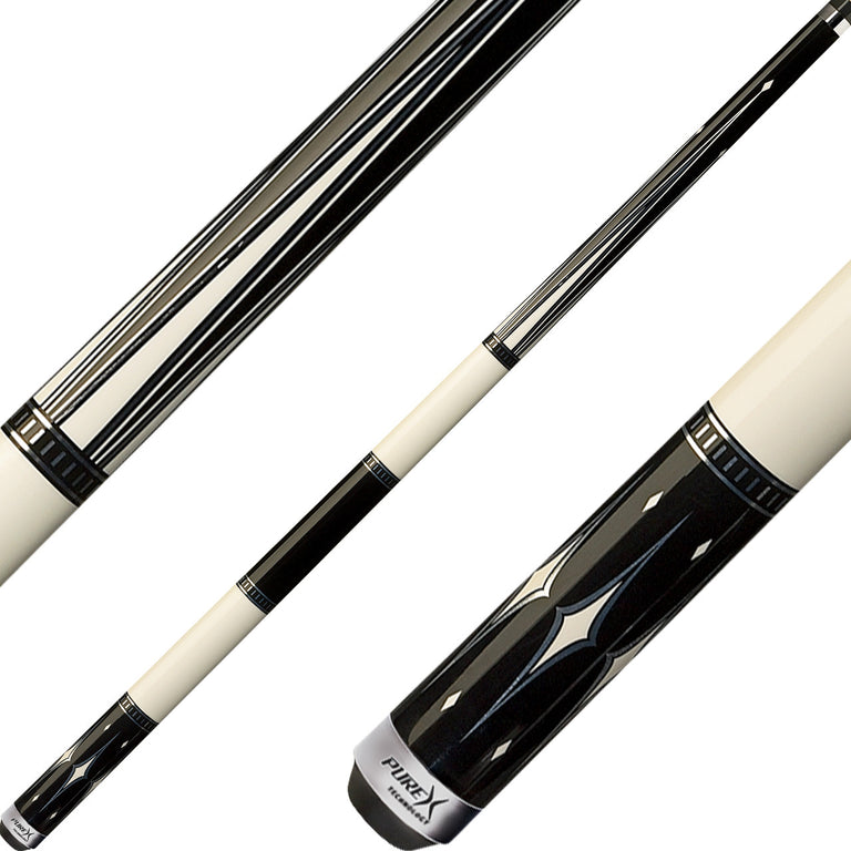 Pure X HXT90 Cue - Black and White with 6 Points