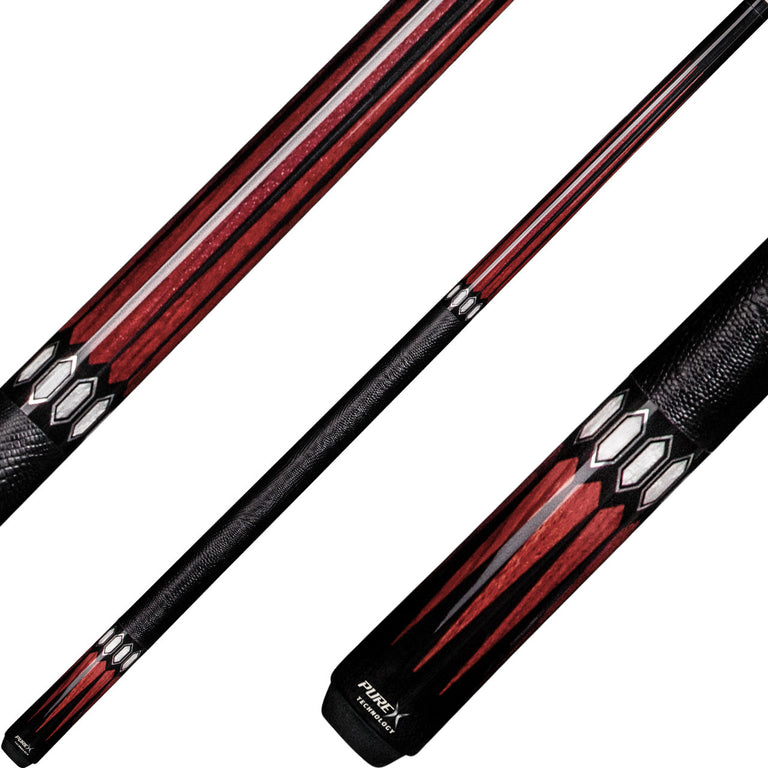 Pure X HXTC17 Cue - Black and Cocobolo with Silk White Inlays