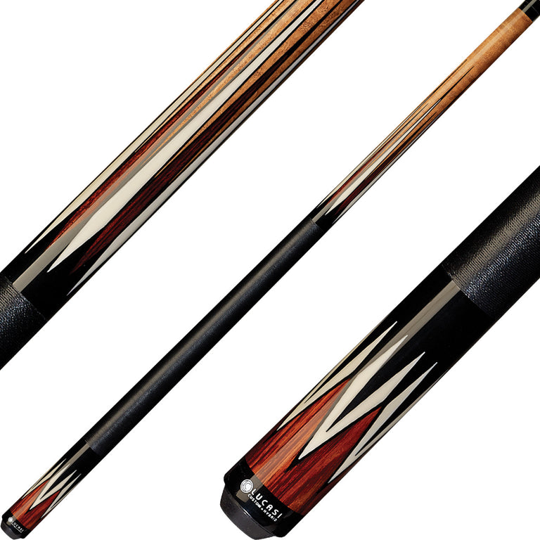 Lucasi LZC37 Custom Antique Birdseye Maple with Cocobolo and Bone Points Cue