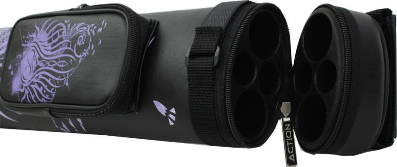 Athena 2x2 Hard Cue Case - Black and Purple