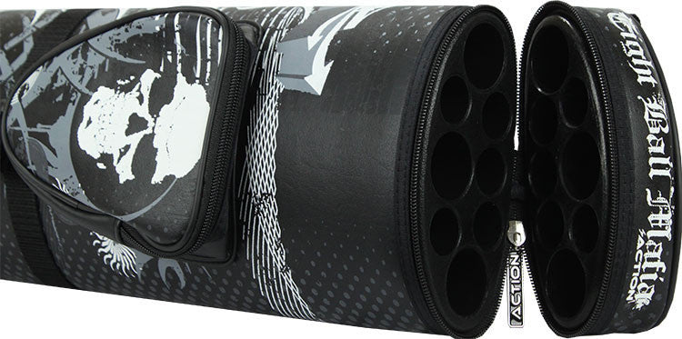 Eight Ball Mafia 3x5 Hard Cue Case - Skull and Barbed Wire