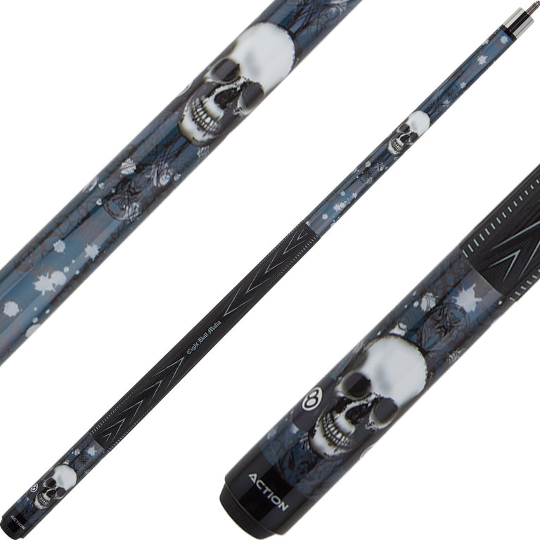 Eight Ball Mafia EBM25 Play Cue - Skull with White Splatter