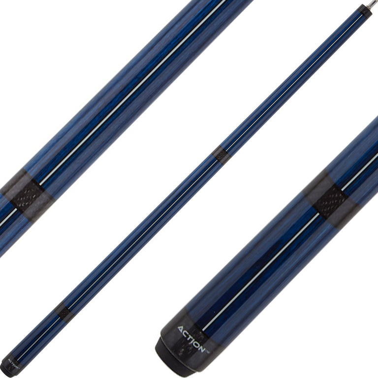 Action ACCF01 Pressed Wood Cue - Blue with White Stripe