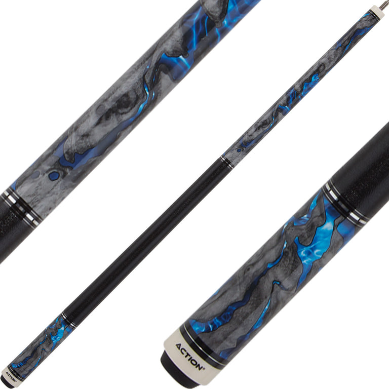 Action ACT158 Fractal Cue - Grey with Blue Resin