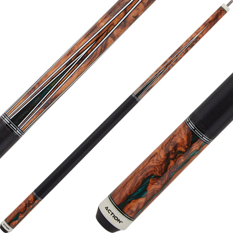 Action ACT159 Fractal Cue - Honey Stain with Teal