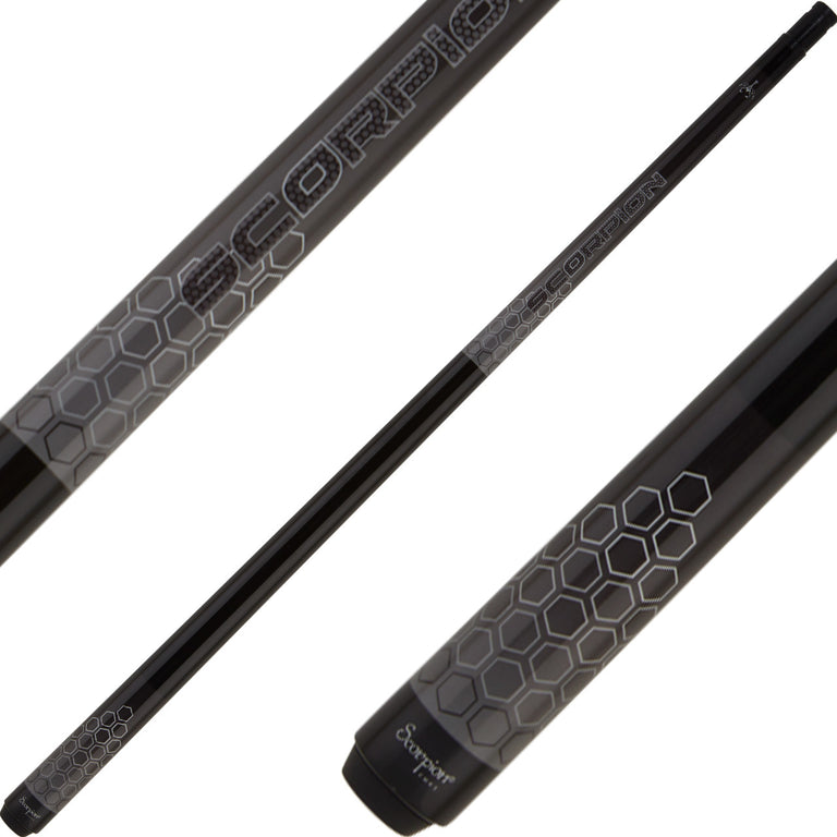 Scorpion SCO116 HD-Tech Pool Cue - Grey Honeycomb