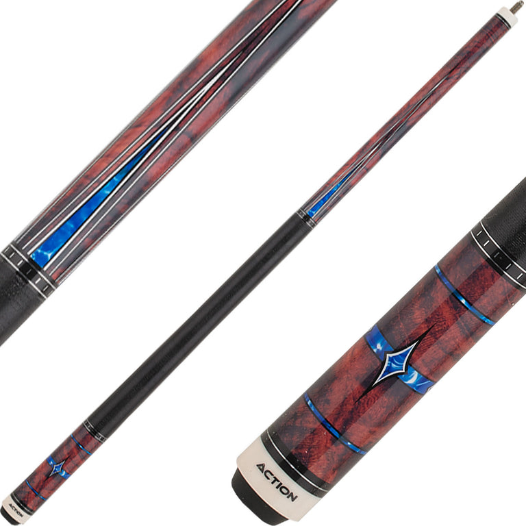 Action ACT155 Fractal Cue - Grey with Blue Diamonds