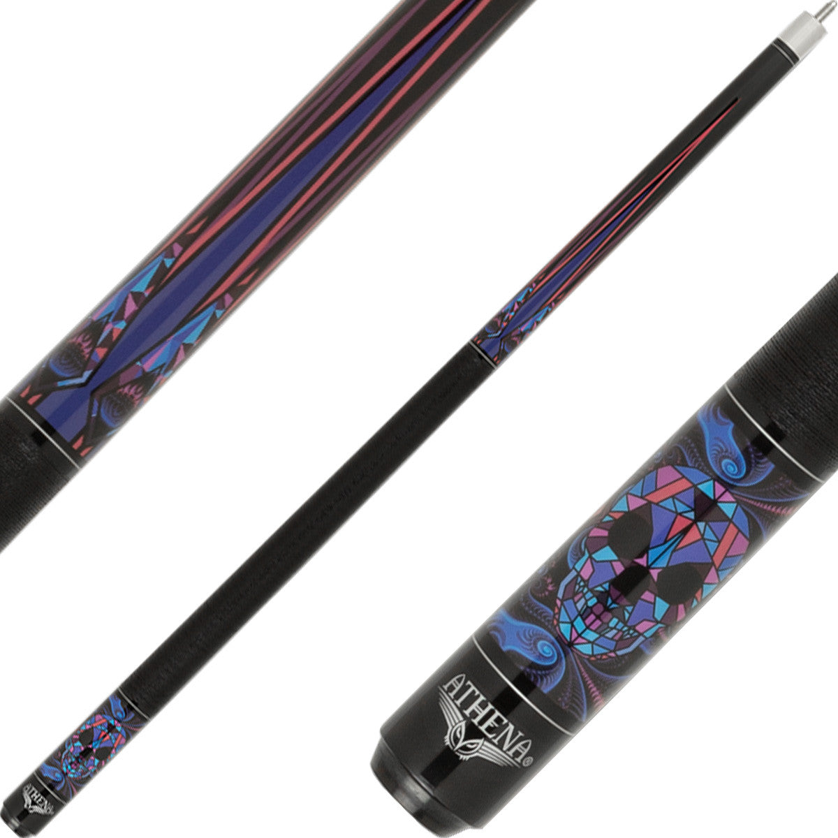Athena ATH55 Cue - Blue Kaleidoscope Skull