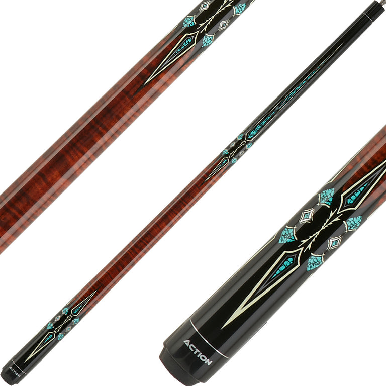 Action IMP58 Impact Cue - Brown with Turquoise