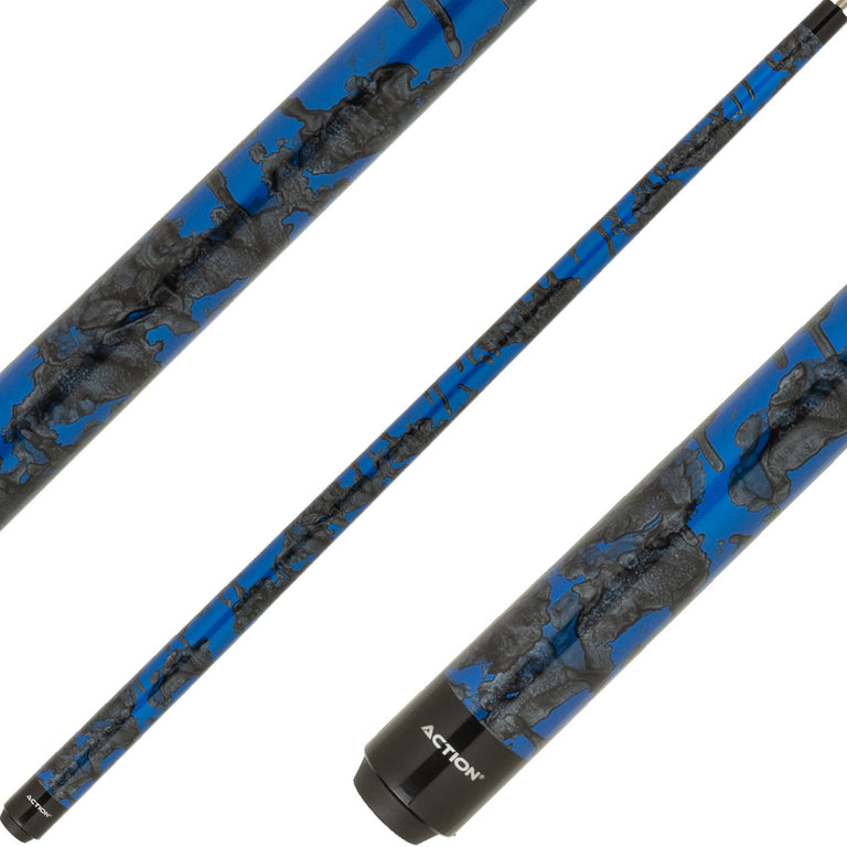 Action VAL41 Value Cue - Blue with Black Splatter