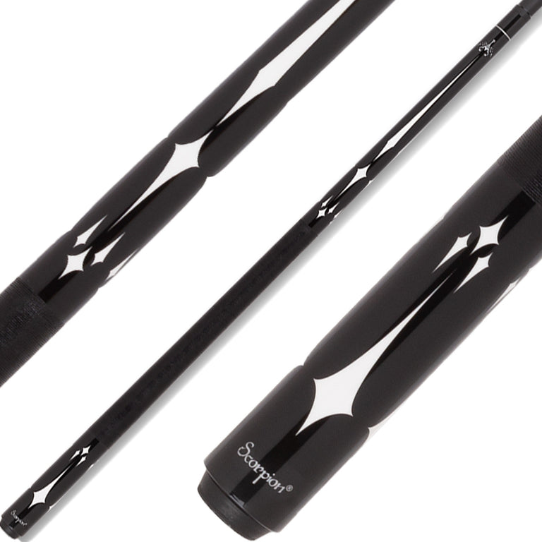 Scorpion SW11 Pool Cue - Black with Floating Diamonds