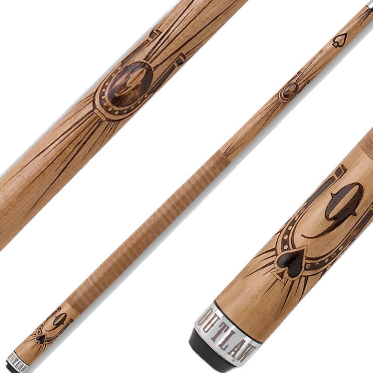 Outlaw OL07 Cue - 9-Ball Spade with Horseshoe