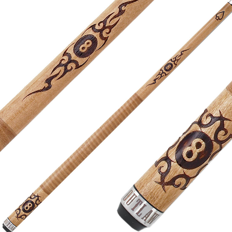 Outlaw OL08 Cue - 8-Ball Tribal 1