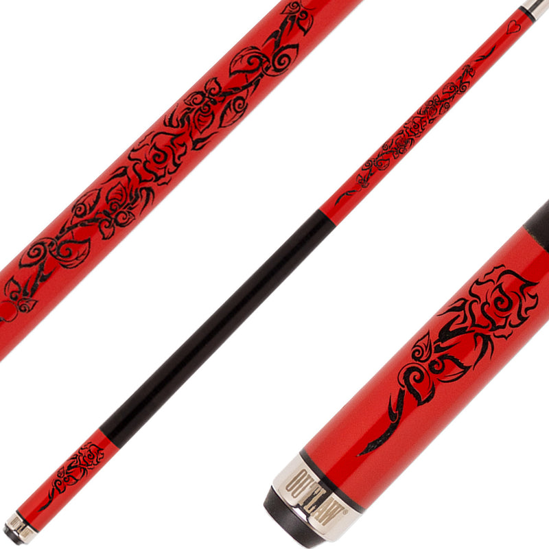 Outlaw OL30 Cue - Red Tribal Rose