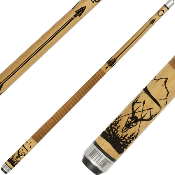 Outlaw OL57 Cue - Deer Skull with Arrows | Ozone Billiards