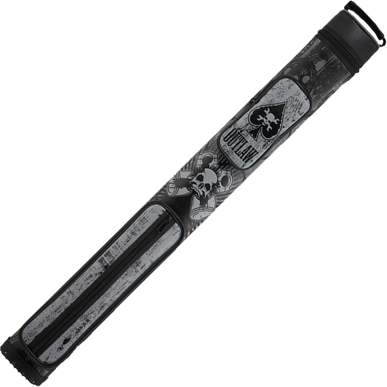 Outlaw OLB22H 2x2 Hard Cue Case - Black and Grey Pistons