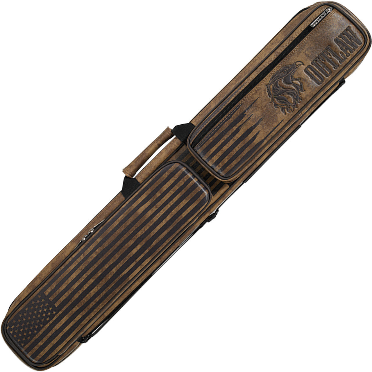 Outlaw 4x8 Soft Cue Case - Tan with Black USA Flag