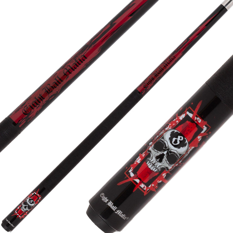 Eight Ball Mafia EBM32 Cue - Skull with Red Splatter