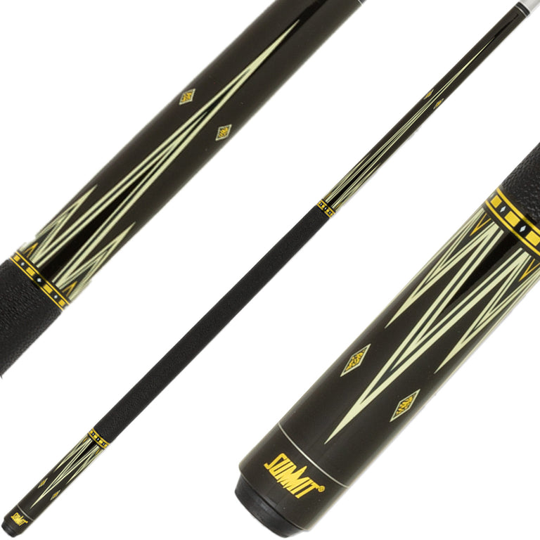 Summit SUML11 Pool Cue - Black with Gold Foil Diamonds