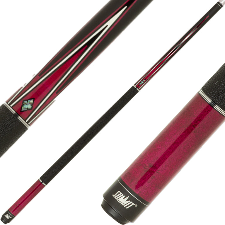 Summit SUML12 Pool Cue -Black with Berry Stain Points