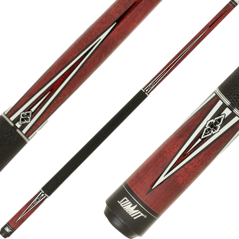 Summit SUML14 Pool Cue - Burgundy Stain with White Points