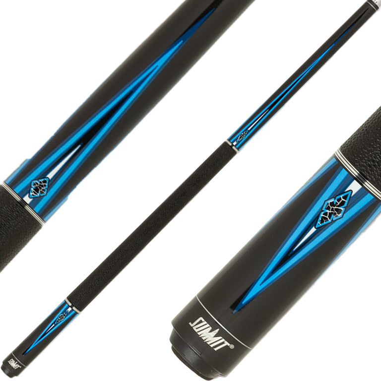 Summit SUML15 Pool Cue - Black with Electric Blue Points