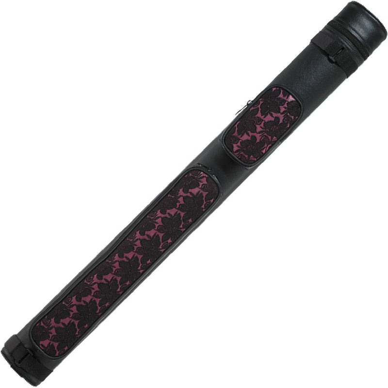 Action 2x2 Hard Cue Case - Black with Purple Lace