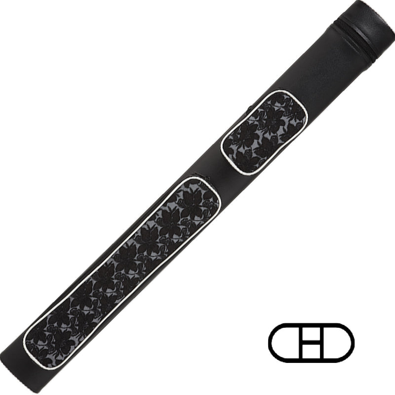 Action 2x2 Hard Cue Case - Black with White Lace