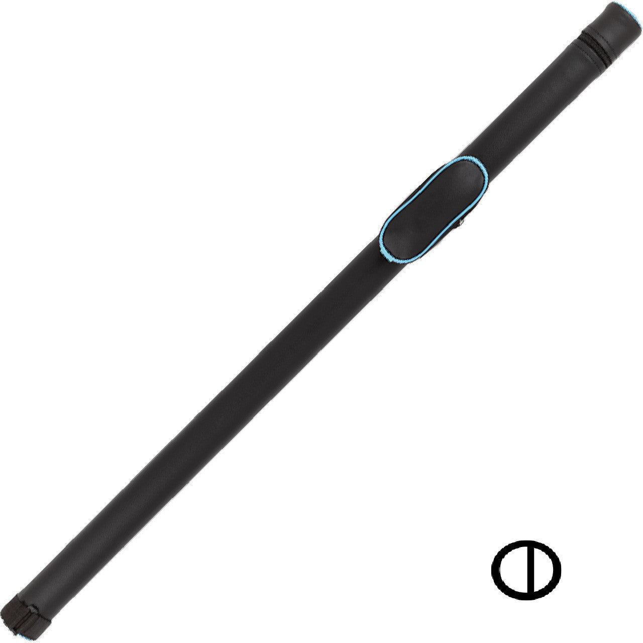 Action 1x2 Hard Round Cue Case - Blue Piping