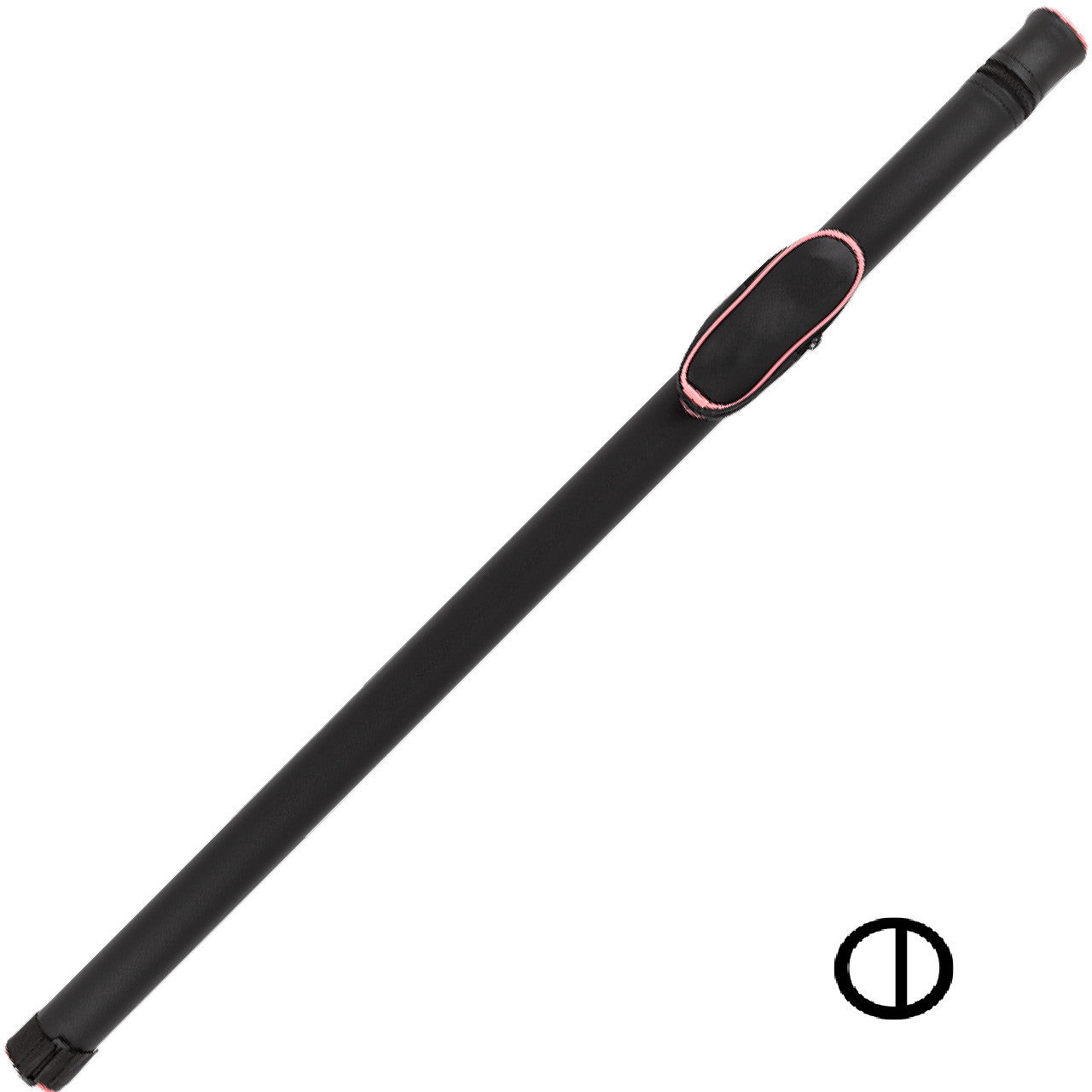 Action 1x2 Hard Round Cue Case - Pink Piping