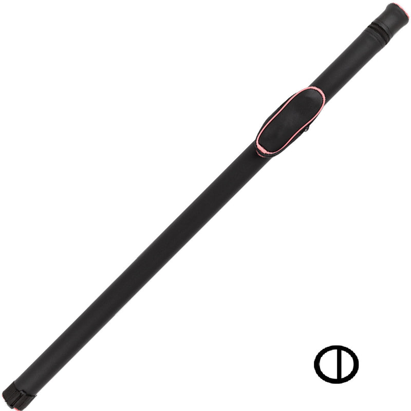 Action 1x2 Hard Round Cue Case - Pink Piping