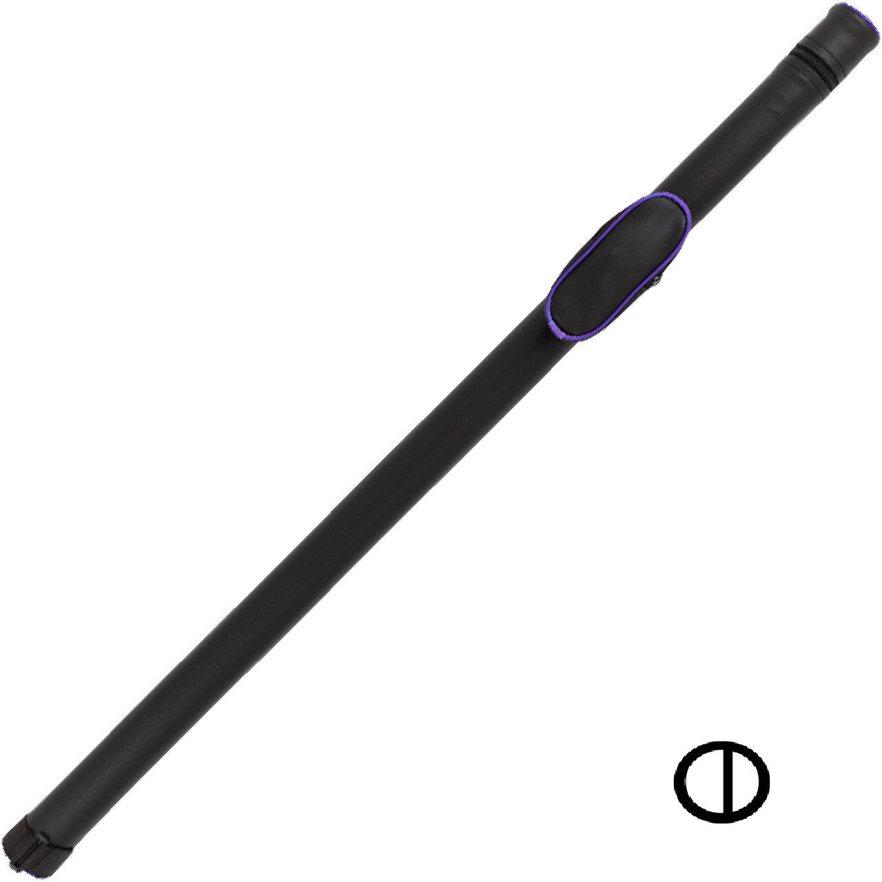 Action 1x2 Hard Round Cue Case - Purple Piping