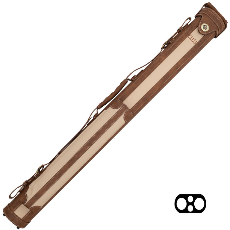 Elite ECV22BRN 2 Butt x 2 Shaft Chestnut Vintage Leather Case